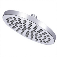 Pommeau de Douche Rond en ABS Écologique Facile à Installer, Chromé, Fixation Murale pour Salle de Bain