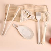 15 pièces en 1 ensemble, accessoires de cuisine en silicone, ustensiles de cuisine, ustensiles de cuisine en silicone avec poignées en bois