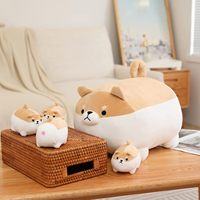 Animal en peluche Shiba Inu peluche avec 4 peluches Shiba Inu bébé dans son ventre en peluche coton peluche Animal jouet cadeau pour les enfants