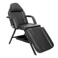 Lit de Beauté Multifonctionnel Pliant en Trois Sections, Réglable, pour Salon, Massage, Tatouage, Shampoing – Ensemble Complet Noir du Fabricant