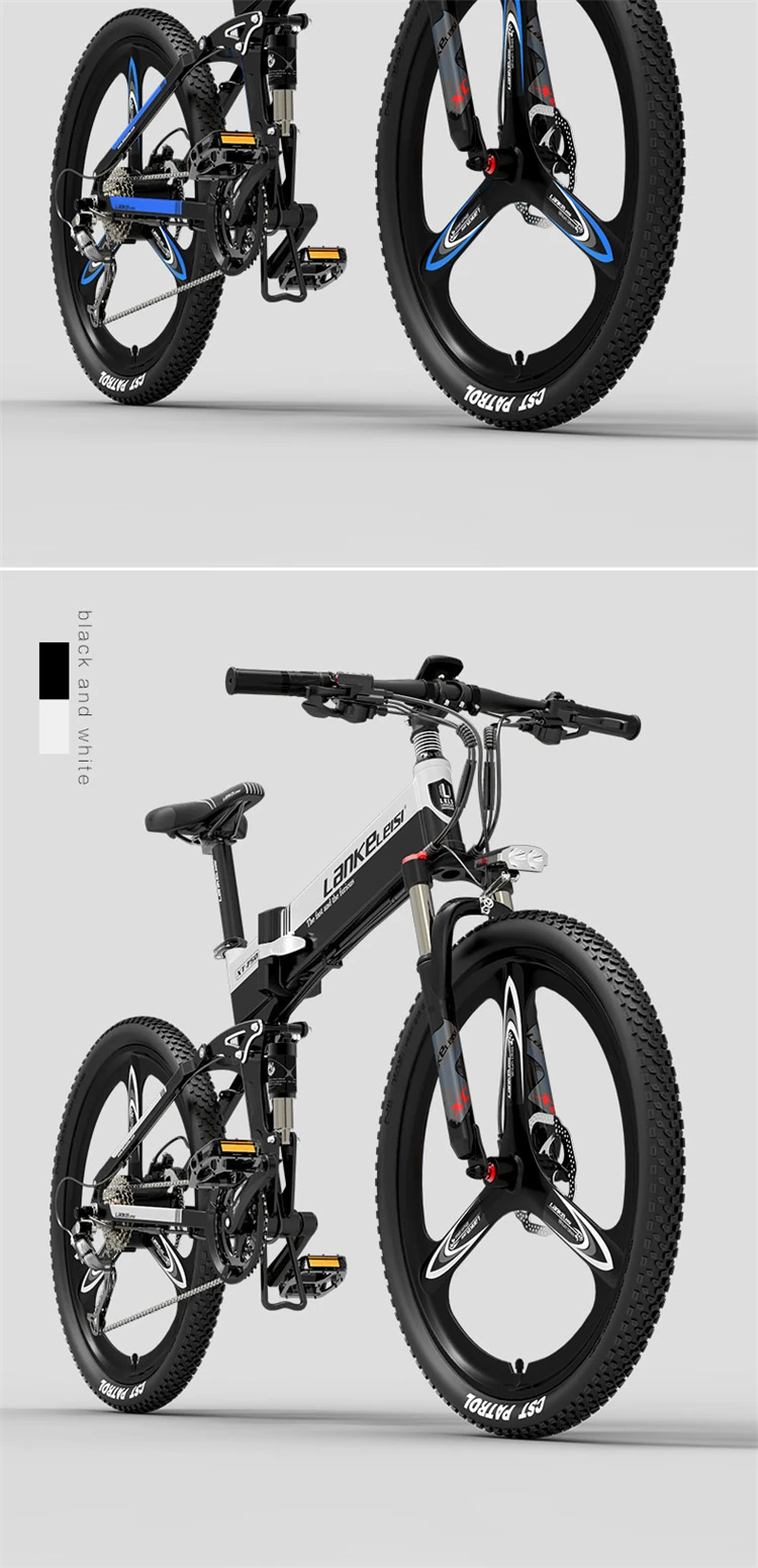 LANKELEISI XT750S 27-speed mountain bike 500w electric bicycle  48V 14.5ah lithium battery ebike 26 inch folding electric bike