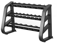 Support de Rangement Commercial en Acier Noir à 3 Niveaux pour Haltères, Équipement de Fitness Sans Poids, Non Pliable, pour Salle de Sport à Domicile, Vente en Gros Usine, Unisexe
