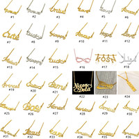 Collier en acier inoxydable pour maman, bijoux personnalisés, en or 18k, toutes les langues, collier avec nom, bijoux bébé fille