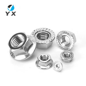 Écrous à bride dentelée en acier inoxydable à verrouillage unilatéral pour applications anti-vibrations sur voies ferrées et camions lourds - Product Image 2