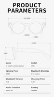 Lunettes Intelligentes CY05 Max AI avec Caméra 8MP, Traduction en Temps Réel, Assistant IA, Stabilisation d'Image, Transfert WiFi – Vente en Gros