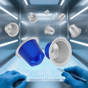 ผู้ผลิตแคปซูลกาแฟแบบใช้แล้วทิ้งระดับพรีเมียม พิมพ์ลาย ผลิตจากอลูมิเนียมฟอยล์ รับผลิตแบบ OEM - Product Image 1