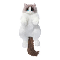 Sac à dos chat Ragdoll bicolore, sac à bandoulière double imitation, peluche en forme de chat, cadeau d'anniversaire