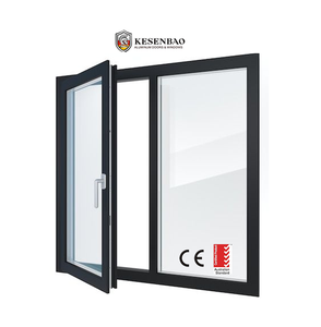 Fenêtre à battant en aluminium noir certifiée CE avec moustiquaire, <span class=keywords><strong>vitrage</strong></span> simple, résistante au vent, pour la rénovation de maisons européennes - Product Image 1