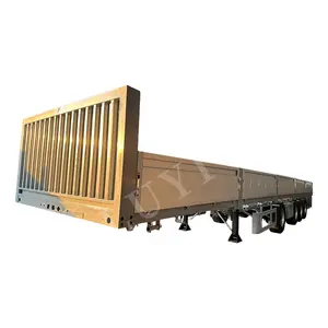 阶梯式通用卡车拖车使用4轴平板车侧侧壁开放式卡车半挂车散装货物运输拖车