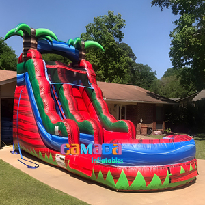 Tobogán acuático <span class=keywords><strong>de</strong></span> verano superventas, tobogán acuático inflable rojo <span class=keywords><strong>de</strong></span> mármol Tropical <span class=keywords><strong>de</strong></span> palmera, <span class=keywords><strong>deslizador</strong></span> húmedo <span class=keywords><strong>de</strong></span> 18 pies, 20 pies y 22 pies con piscina grande - Product Image 5