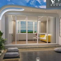 Modules d'hôtels préfabriqués modernes, maisons modulaires pour usage extérieur, design respirant, conteneur portable haut de gamme en structure acier