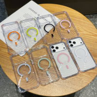 Coque de téléphone magnétique transparente ondulée de luxe pour iPhone 18 17 Pro Max, antichoc, compatible avec la charge sans fil, logo personnalisé