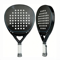 Raquette de padel avec poignée en titane, Eva noir, balles de padel, forme de pelle en fibre de carbone 15k, unisexe