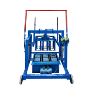 Petite machine mobile de fabrication de briques à poussée directe sans palettes, équipement de formage de blocs creux en ciment à moteur électrique