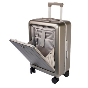 Maleta de Viaje Horizontal de 18 Pulgadas con Apertura Frontal, 4 Ruedas, Material de PC, Color Titanio, para Viajes de Negocios - Product Image 3