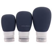 Ensemble de toilette de voyage en silicone, trousse de maquillage imperméable, flacons de voyage en silicone rechargeables, kits cosmétiques portables