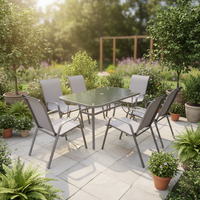 Offre Spéciale : Ensemble de Salle à Manger Extérieur Étanche 8 Pièces en Acier pour Jardin, Patio et Balcon (Chaises et Table)
