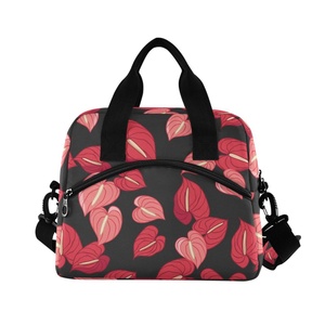 Bolsa Térmica Porta Alimentos con Aislamiento Suave, Diseño Elegante de Anturio Rojo Hawaiano, de Poliéster, Portátil - Product Image 2