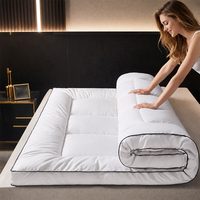 Surmatelas en peluche 3D avec support double couche, doux et respirant, évacuant l'humidité, pliable pour toutes les positions de sommeil
