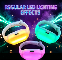 Bracelet LED rechargeable en silicone, télécommande, 15 couleurs, bracelet lumineux étanche, bracelet lumineux, logo personnalisé