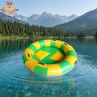 Jouet de radeau circulaire gonflable, toboggan aquatique, bateau bleu jaune, radeau familial personnalisé, utilisation à domicile, 1 pièce