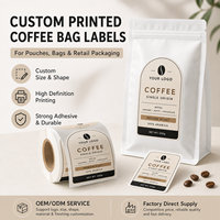 Étiquettes personnalisées pour sacs de café, autocollants adhésifs imperméables, logo privé pour sachets de café, étiquettes d'emballage de vente au détail