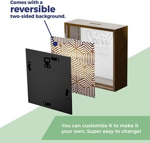 Hucha para adultos, caja de sombra de fondo de luna de miel de madera cuadrada, Banco de Ahorro de dinero para <span class=keywords><strong>viajes</strong></span> y vacaciones, marco de fotos, artesanías de madera - Product Image 4