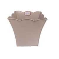 Pots de fleurs en métal, seaux à fleurs à bord festonné de couleurs assorties, conteneurs décoratifs pour le jardinage intérieur et extérieur