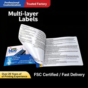 Étiquettes BOPP personnalisées en usine avec couche pelable, autocollant pour livret, étiquettes papier multi-pages imperméables avec livraison rapide - Product Image 1