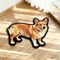 Tapis personnalisé pour animaux de compagnie, tapis en peluche en forme de chien irrégulier, tapis décoratif personnalisé avec portrait d'animal, cadeau pour les amoureux des animaux