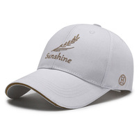 Gorra Deportiva Unisex de Poliéster 100% al por Mayor, Estilo Clásico con Visera Curva, Ajustable, Transpirable, Diseño de Espiga de Trigo, Estructurada