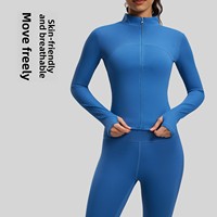 Chaqueta Deportiva a Rayas para Mujer, Estilo Moderno, para Correr al Aire Libre, Corte Ajustado, Cierre de Cremallera, Cuello Alto, Chaqueta Corta para Yoga, Poliéster y Elastano