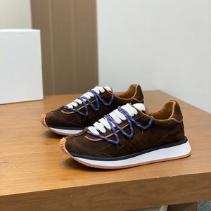 Mocasines de Cuero Genuino de Primera Calidad con Cordones en Contraste Marrón Oscuro, Zapatillas Retro de Caña Baja, Estilo Urbano Unisex Flexible - Product Image 4