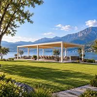 Pergola bioclimatique motorisée moderne de luxe en aluminium à lames orientables 3x4m (10x13ft) pour jardin et terrasse extérieurs