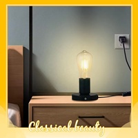 Lampe de chevet en fer forgé avec interrupteur à bouton et prise E26/E27, support de lampe en fer, base de lampe en fer, spécifications américaines