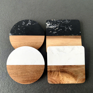 Handmade Wholesale Modern Round Eco-Friendly <b>Ceramic</b> <b>Coasters</b> White Black Decorative - Product Image 1