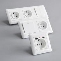 Offres Spéciales commutateurs et prise de style européen nouveauté prise de courant murale russe 16A avec port de charge USB + type-c panneau PC