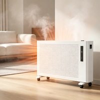 Chauffage portable intelligent à convection avec humidificateur, contrôle numérique, pour maison mobile, sur roues