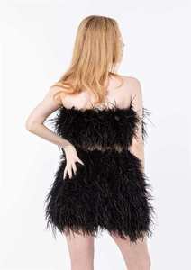 KY Hot New Design Sexy Ostrich <strong>Feathers</strong> <strong>Top</strong> and Skirts Above Knee Woven Plain Dyed off SHOULDER <strong>Feather</strong> Wrap - Product Image 3