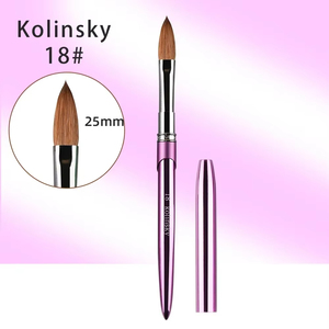 Pinceau à ongles en acrylique 100% pur Kolinsky avec logo personnalisé, manche rond violet serti, pour extension d'ongles - Product Image 4