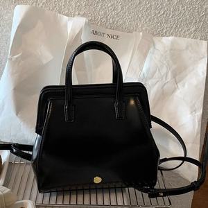 Retro Black Women's <b>Backpack</b> <b>with</b> Grids Winter's New Arrival Lightweight Retro Satchel Zipper Closure Made PU Material - Product Image 3