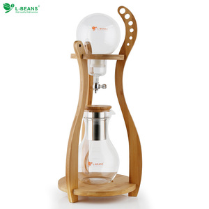 Cafetière à Gouttes Froides L-Beans en Verre avec Support en Bois pour la Préparation de Café Froid à Domicile - Product Image 3