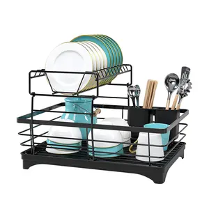 キッチンシンクアクセサリー用の拡張可能な鋼線ディナー調理器具皿プレートボウル乾燥ラックスタンド棚