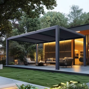 Gazebo de plage en aluminium avec éclairage LED - Structure extérieure durable, imperméable, résistante au vent, anti-UV, écologique, résistante aux rongeurs et à la décomposition - Product Image 5