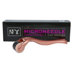 Color mezcla de germanio belleza cosmética logotipo privado <span class=keywords><strong>Derma</strong></span> rodillo para la cara 0,25mm 540 aguja Rosa mango de oro negro de - Product Image 3