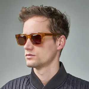 FW 2024 High Quality Luxury Square Thick Frames Sun Glasses Custom Logo Vintage Polarized Acetate Sunglasses Men Women