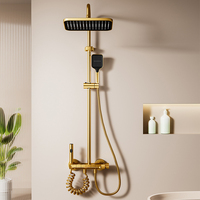 Système de douche pluie mural en aluminium à 4 fonctions avec touches de piano, mitigeur antirouille pour projets d'appartements