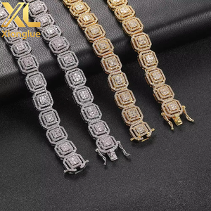 Hip Hop Tennis <b>Necklace</b> <b>Chain</b> Cubic Zirconia Baguette <b>Necklace</b> Miami Gold Plated Choker Women Diamond Clustered Tennis <b>Necklace</b> - Product Image 4