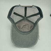Casquette de baseball 6 pièces en maille style antique, avec dos vieilli et perforé