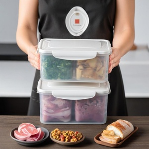 Plastic <b>Box</b> Bins <b>Kitchen</b> 4 Grid Scallion and Ginger Meat Fridge Food Fruit <b>Storage</b> & Dispensers Container Food Meat <b>Storage</b> - Product Image 1